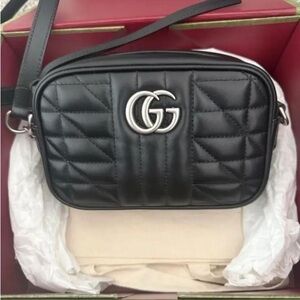 Gucci Black Quilted Crossbody Bag
